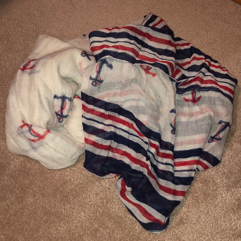 Anchor and stripe scarf